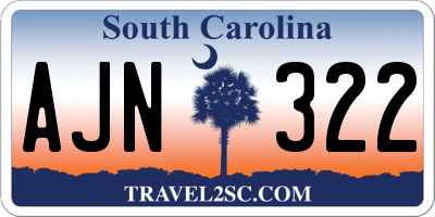 SC license plate AJN322