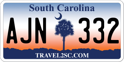 SC license plate AJN332