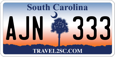 SC license plate AJN333