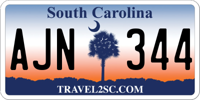 SC license plate AJN344