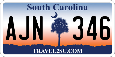 SC license plate AJN346
