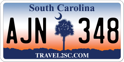 SC license plate AJN348