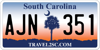 SC license plate AJN351
