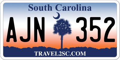 SC license plate AJN352