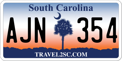 SC license plate AJN354