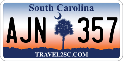 SC license plate AJN357