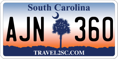 SC license plate AJN360