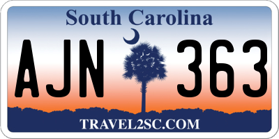 SC license plate AJN363