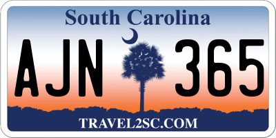 SC license plate AJN365