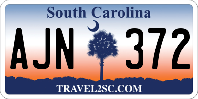 SC license plate AJN372