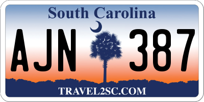 SC license plate AJN387