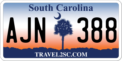SC license plate AJN388