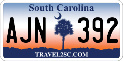 SC license plate AJN392