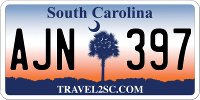 SC license plate AJN397