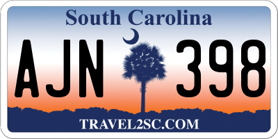 SC license plate AJN398