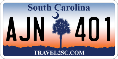 SC license plate AJN401