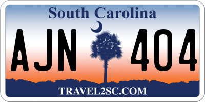SC license plate AJN404