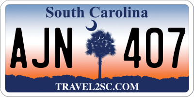 SC license plate AJN407
