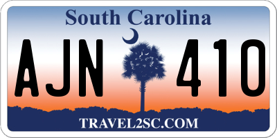 SC license plate AJN410