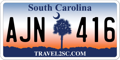 SC license plate AJN416