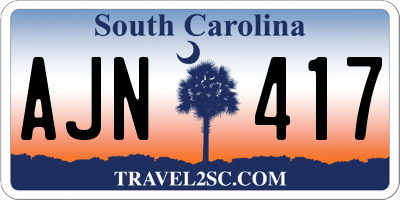 SC license plate AJN417