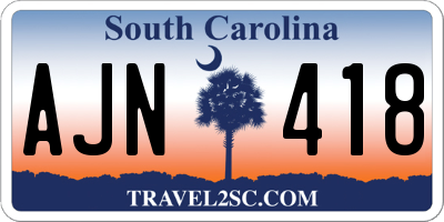 SC license plate AJN418