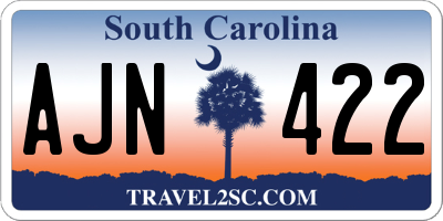 SC license plate AJN422