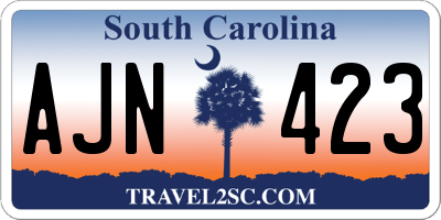 SC license plate AJN423