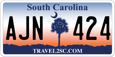 SC license plate AJN424