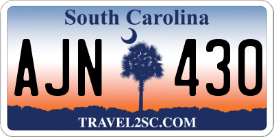 SC license plate AJN430