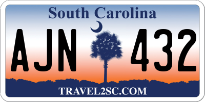 SC license plate AJN432