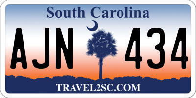 SC license plate AJN434