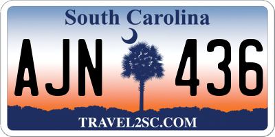 SC license plate AJN436
