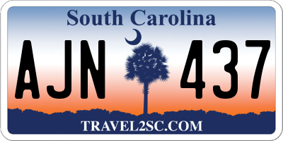 SC license plate AJN437