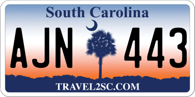 SC license plate AJN443