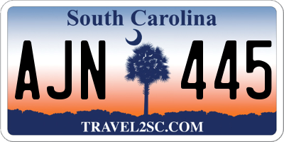 SC license plate AJN445