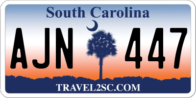SC license plate AJN447