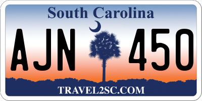 SC license plate AJN450