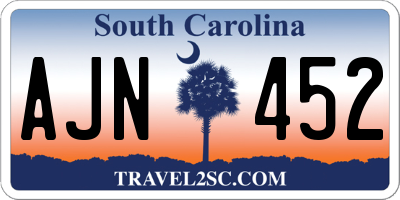 SC license plate AJN452