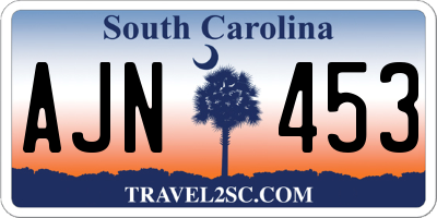 SC license plate AJN453