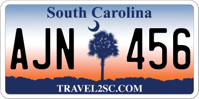 SC license plate AJN456