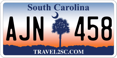 SC license plate AJN458