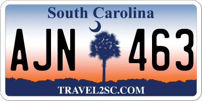 SC license plate AJN463