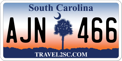 SC license plate AJN466