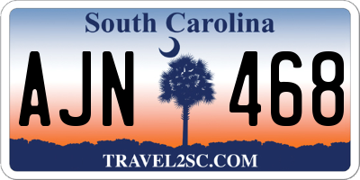 SC license plate AJN468