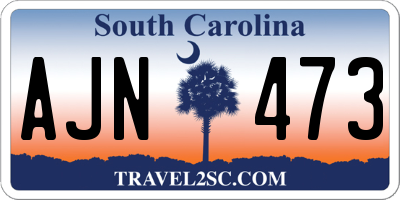 SC license plate AJN473