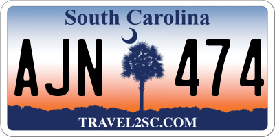 SC license plate AJN474