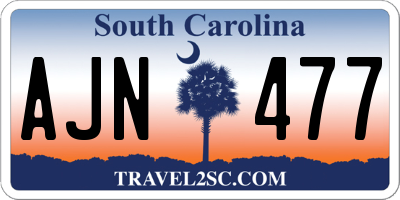 SC license plate AJN477