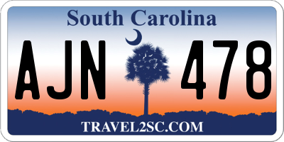SC license plate AJN478