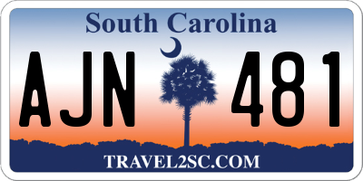 SC license plate AJN481